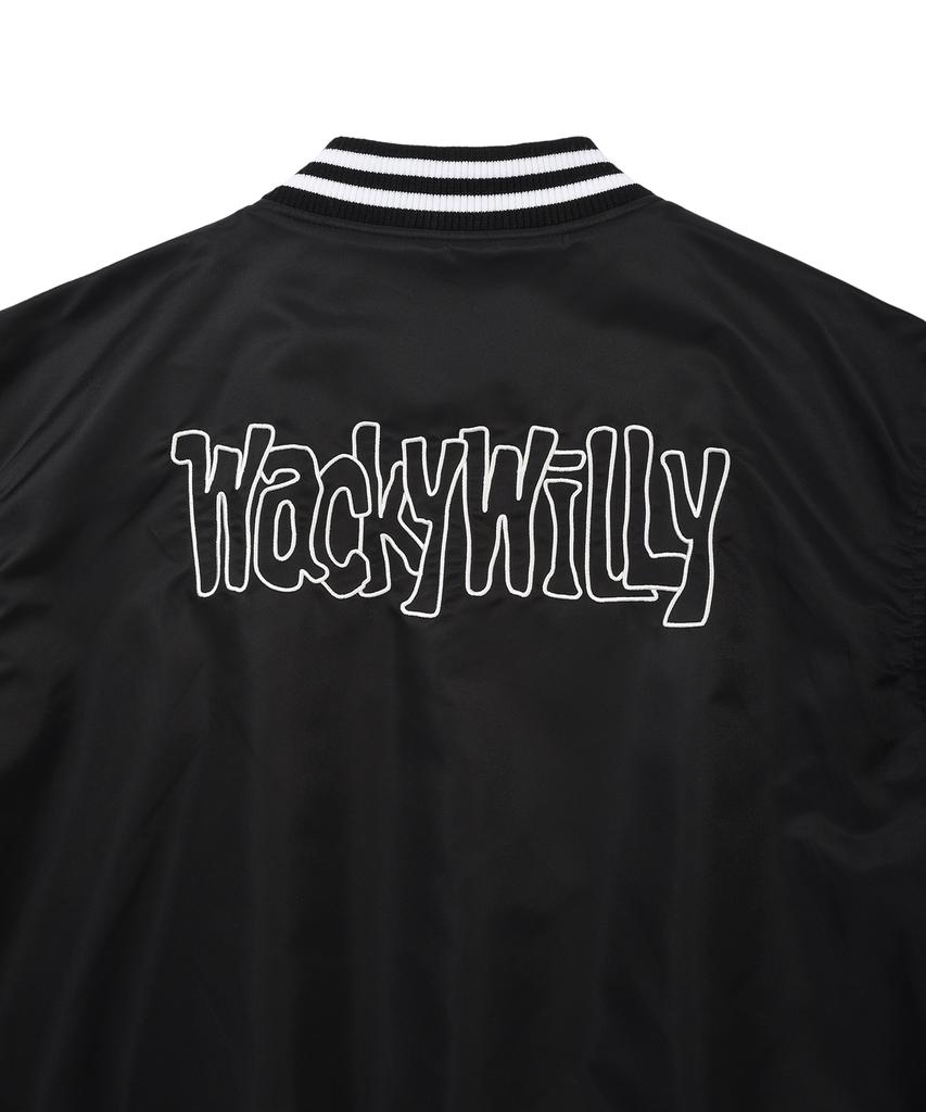 Wacky Willy Nylon Varsity Jacket Black