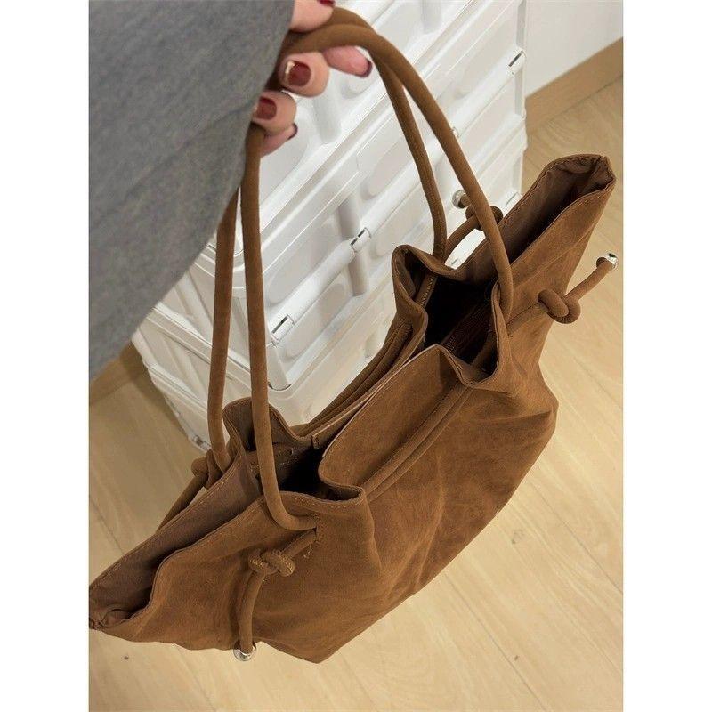 

JIAERDI Retro Drawstring Wrinkled Tote Bag Women Leather Large Capacity Handbag Ladies Fashion Premium Red Shoulder Bag 2025 New 30x30x11cm