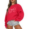 Women  Tops Women's Long Sleeve Sweatshirt Casual Crewneck Loose Fit Pollover Fleece Tops
