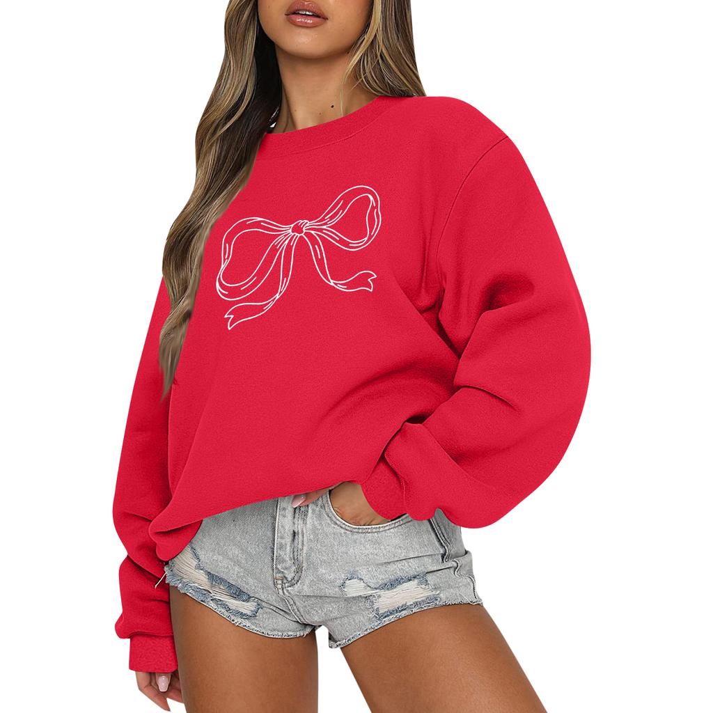 Women  Tops Women's Long Sleeve Sweatshirt Casual Crewneck Loose Fit Pollover Fleece Tops
