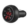 3 In 1 DC 12V/24V LED Digital Meter Display USB Car Charger Voltmeter Thermometer Car Battery Monitor LED Digital Dual Display
