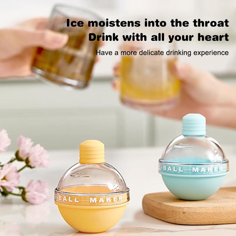 2Pcs Ice Cube Mold Round Ice Hockey Premium Silicone Ice Sphere Molds Seamless 2.5In Ice Balls Kitchen Must-Have For Chilled