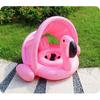 Inflatable Flamingo Seat Ring With Canopy Sunshade Cover Water Play Toy For Kids
