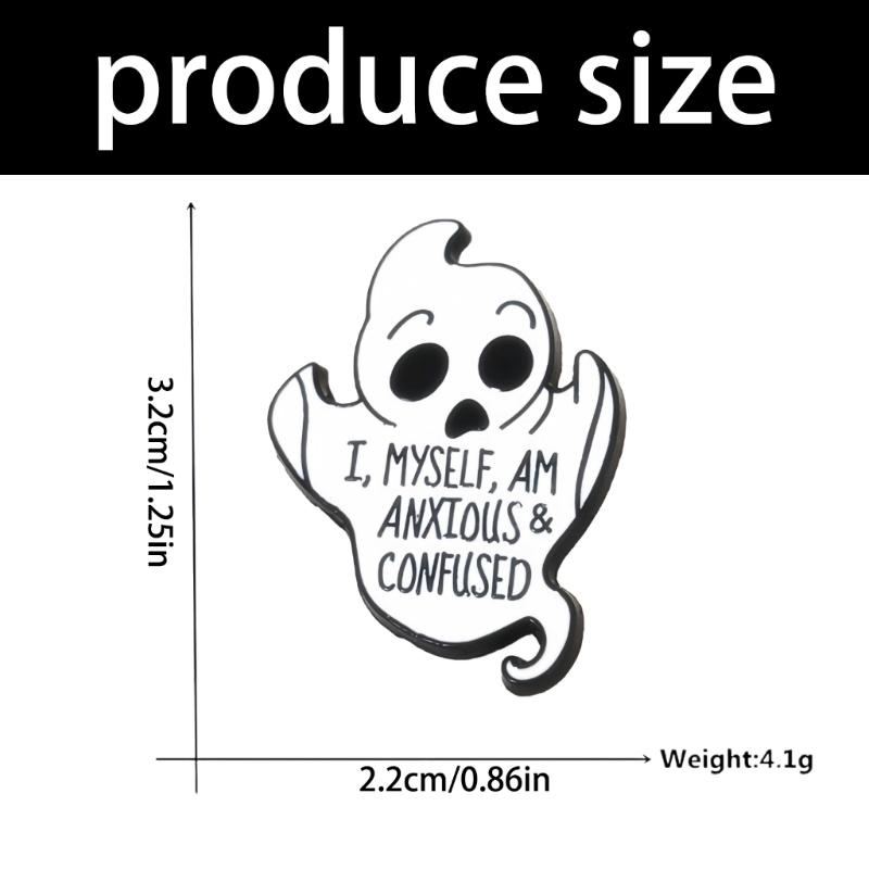 10Pcs Halloween Ghostly Brooch Lapel Pin Decorative Metal Brooch Pin For Halloween Costume Jackets Bag Decoration