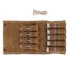 Spice Bottle Bag Wet Wax Canvas Portable Seasoning Storage Bag with 9 Glass Seasoning Bottle for Outdoor Camping Khaki