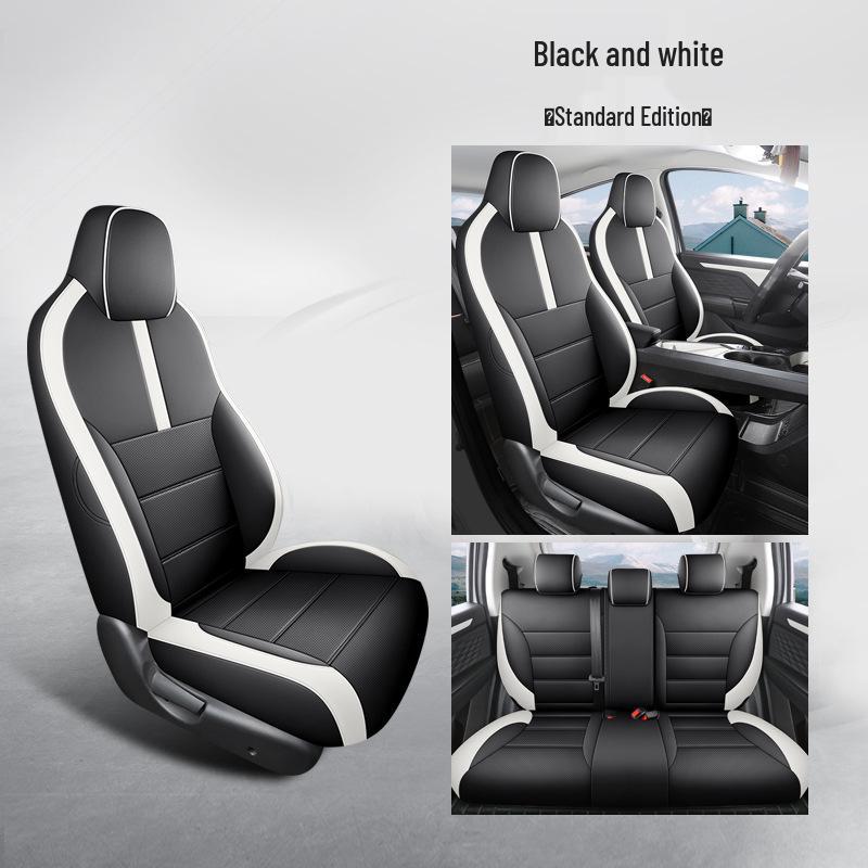 Sihao E10X Car Seat Cushion - Full Leather, Universal Fit, Four Seasons, One-Piece Design for Five-Seaters