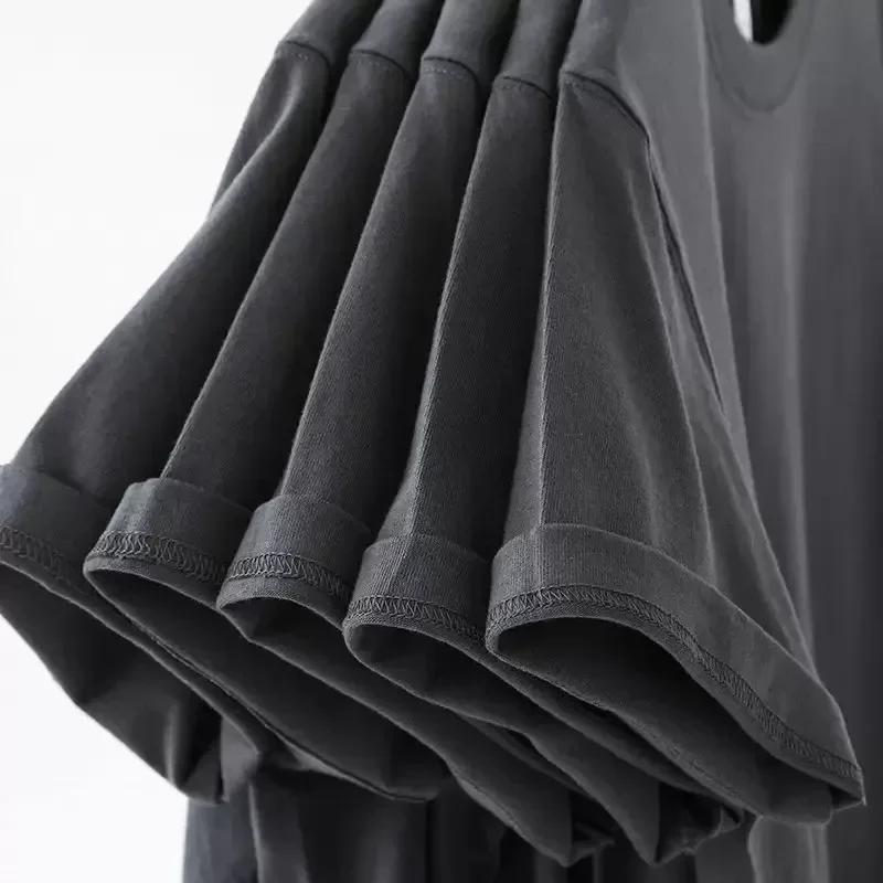 Vintage Band Portrait Graphic Tee Knit Fabric Casual Slight Stretch Summer Black T-Shirt Y2K Anime-Inspired Design