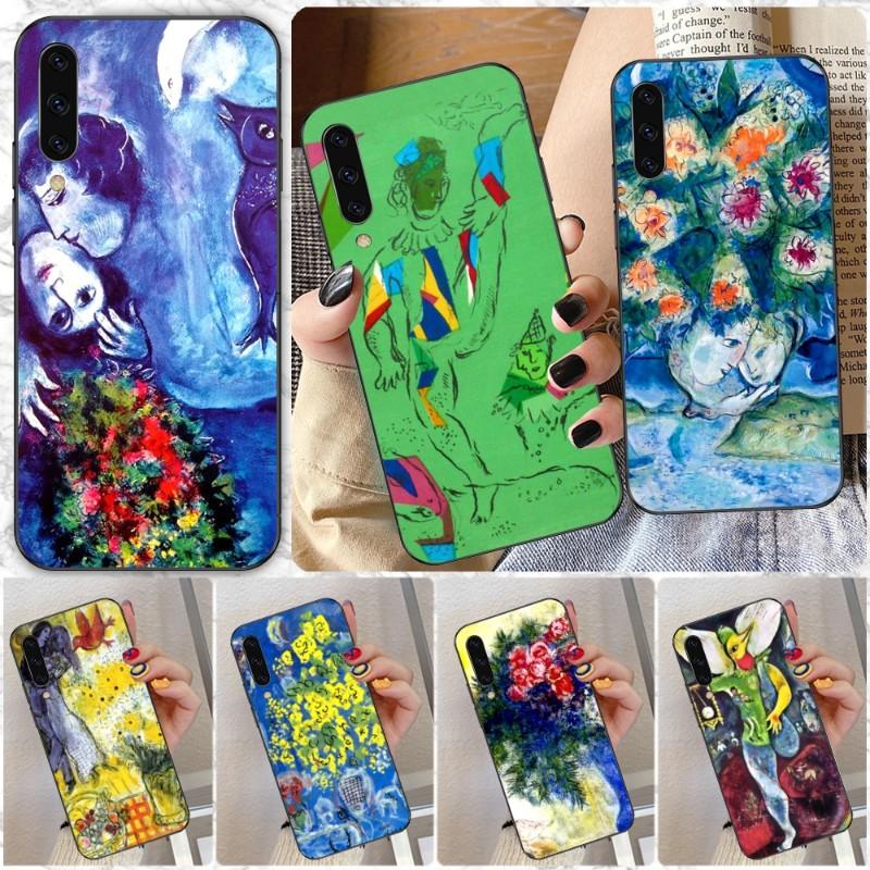 

Marc Chagall Phone Case For Samsung A91 A81 A73 A72 A71 A30S A20 A12 A13 A52 A53 4G 5G Soft Black Phone Cover