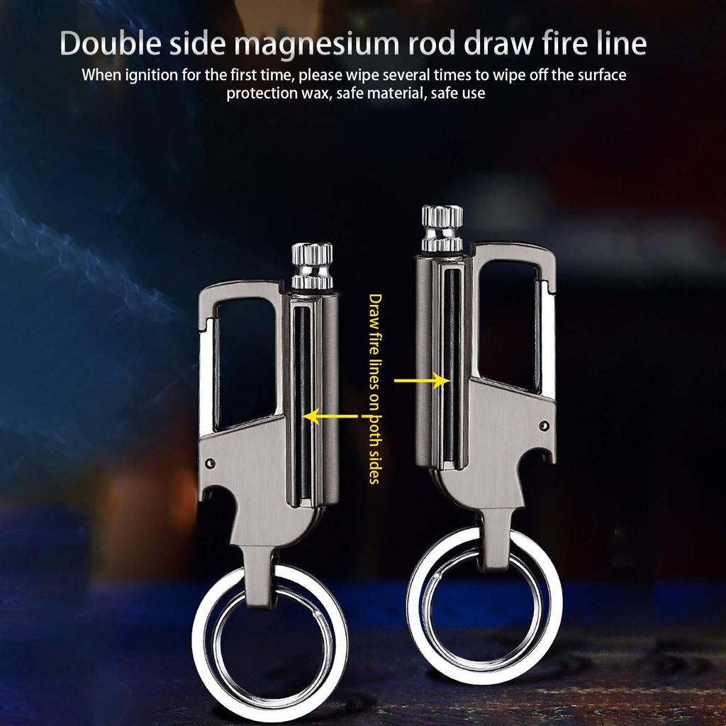 BCK2-666 Million Matches Kerosene Lighter With Multi-function Keychain Outdoor Waterproof Portable