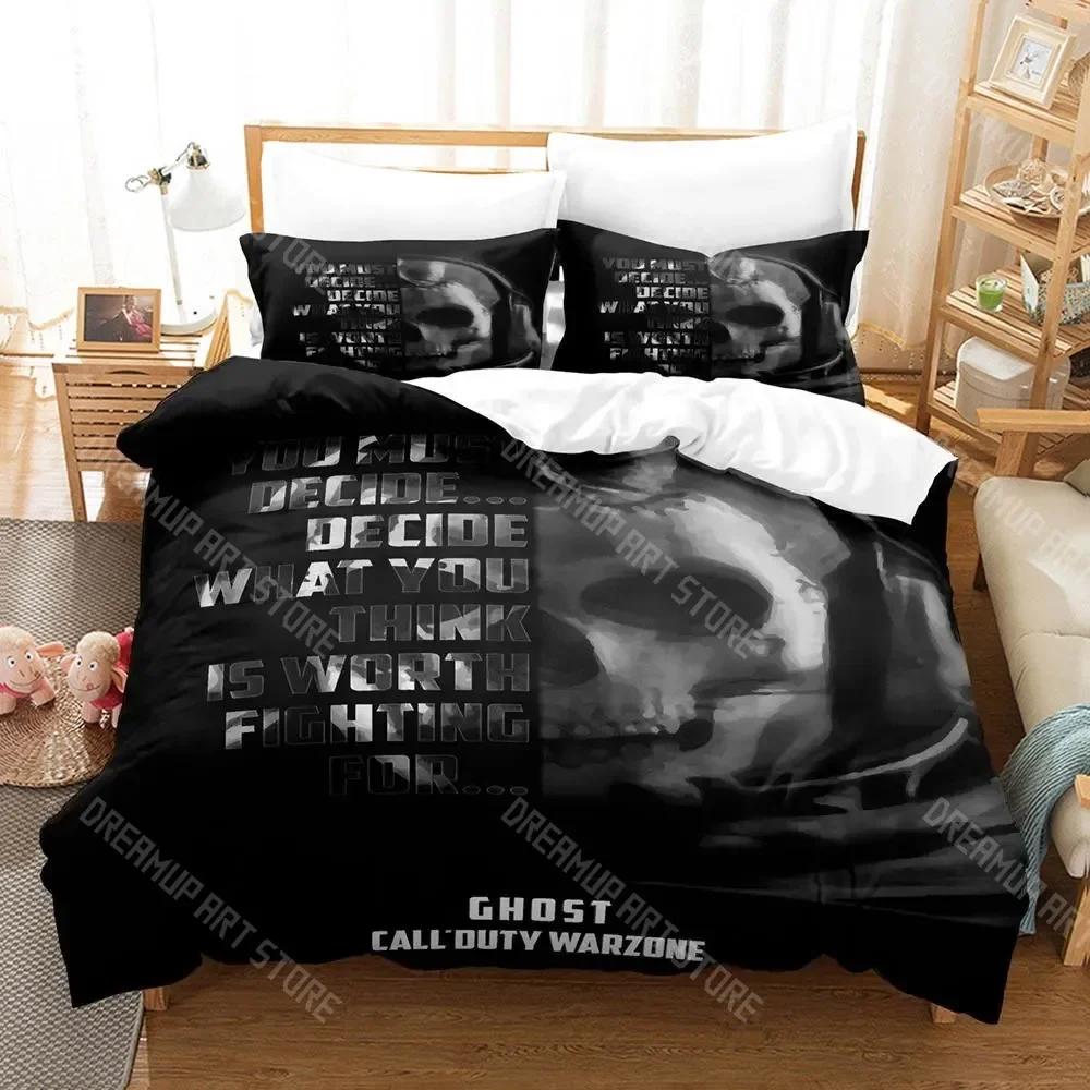 3D Print call of duty simon ghost riley Bedding Set Cartoon Anime three-piece set Adult Kid Bedroom Duvetcover Sets 3D Shooting
