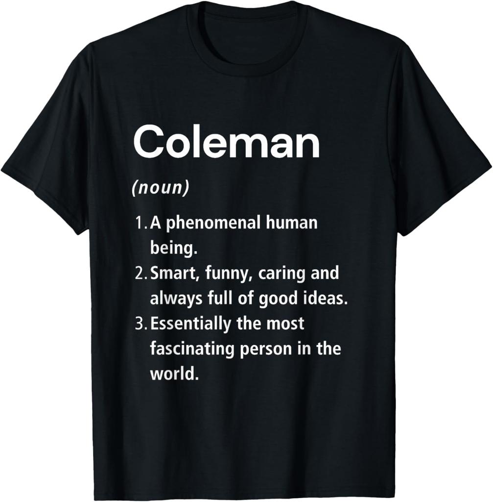 Coleman Name Definition Dictionary T-Shirt