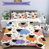 3pcs Sheep Pattern Bedding Set, Breathable and Soft, Suitable for Bedroom Decor (1*Duvet Cover + 1/2*Pillowcases, No Core) yy250821114