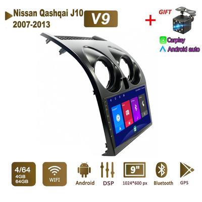 Android Car Radio Stereo For Nissan Qashqai J10 2007-2013 GPS Navigation 2DIN 4 Core Multimedia Player 4+64GB Carplay Autoradio