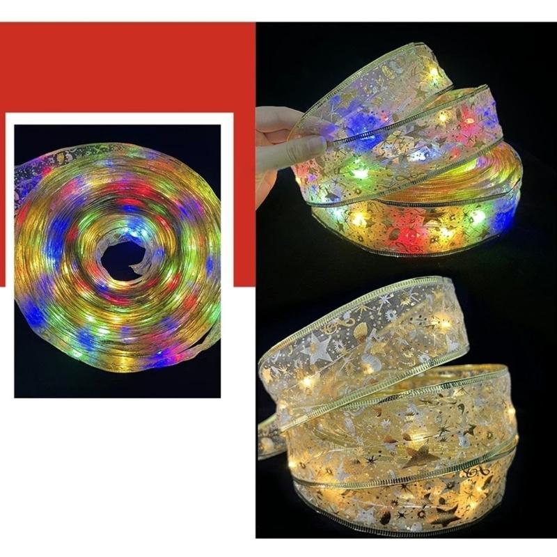 Create Atmosphere with Christmas Ribbon Lights for Party Decorations Indoor Outdoor Garden Decoration Supply