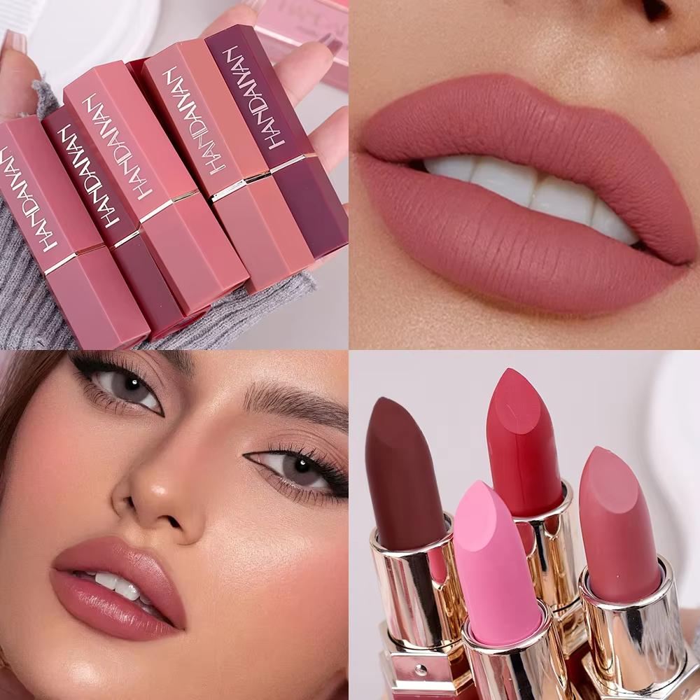 6 Farben Nude Samt Lippenstifte Wasserdicht Lang Anhaltend Feuchtigkeitsspendend Lippenstift Nicht Verblassend Sexy Matt Lippenstift Lipgloss Frauen Make-up