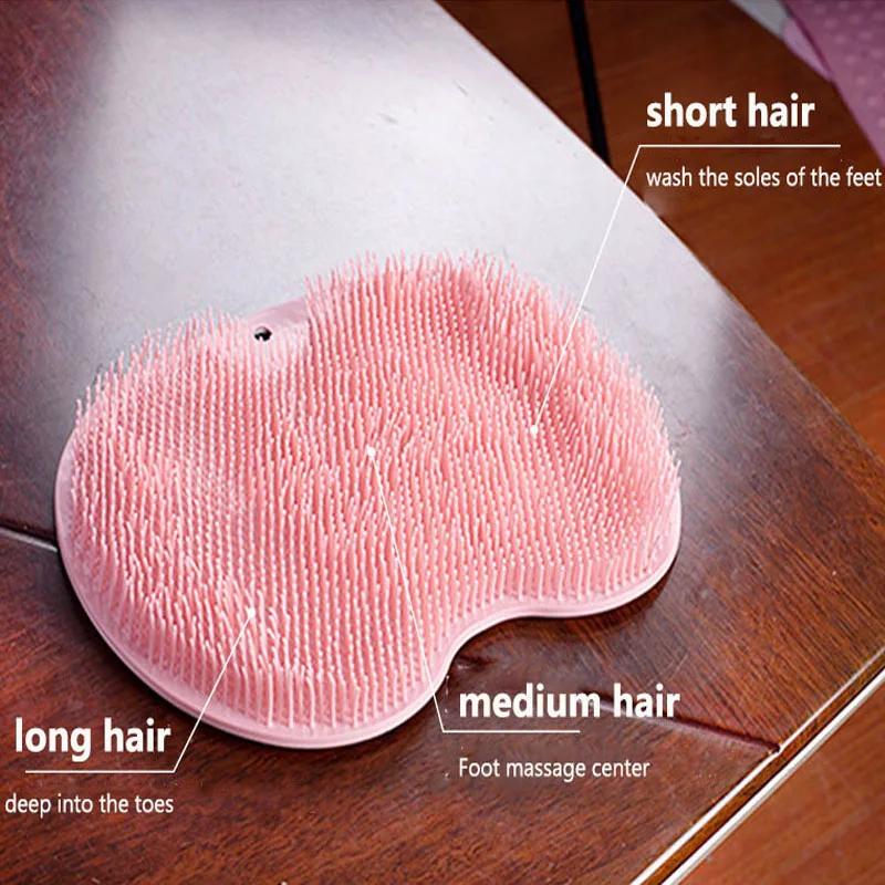Foot Wash Brush Rub Back with Sucker Brush Bathroom Tool Foot Massage Pad Shower Massage Mat Exfoliating Bath Pad Bath Sponge