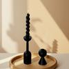 3Pcs/Set Vintage Candlestick Ornament Minimalist Candelabra Wooden Candle Holder  Living Room