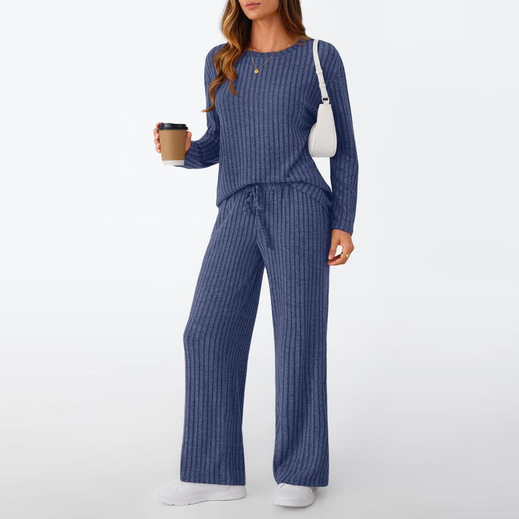 Women's Casual Fashion Comfortable Top And Pants Homewear Pajama Set