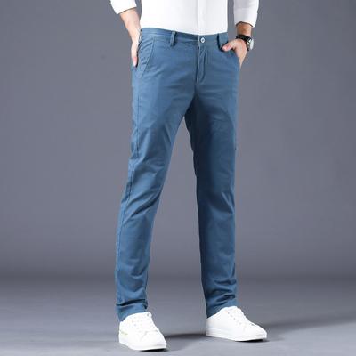 Spring And Summer New Casual Pants For Men, Elastic Thin Fit, Slim Fit, Small Straight Tube, Youth, Multi-Color Men'S Casual Pants