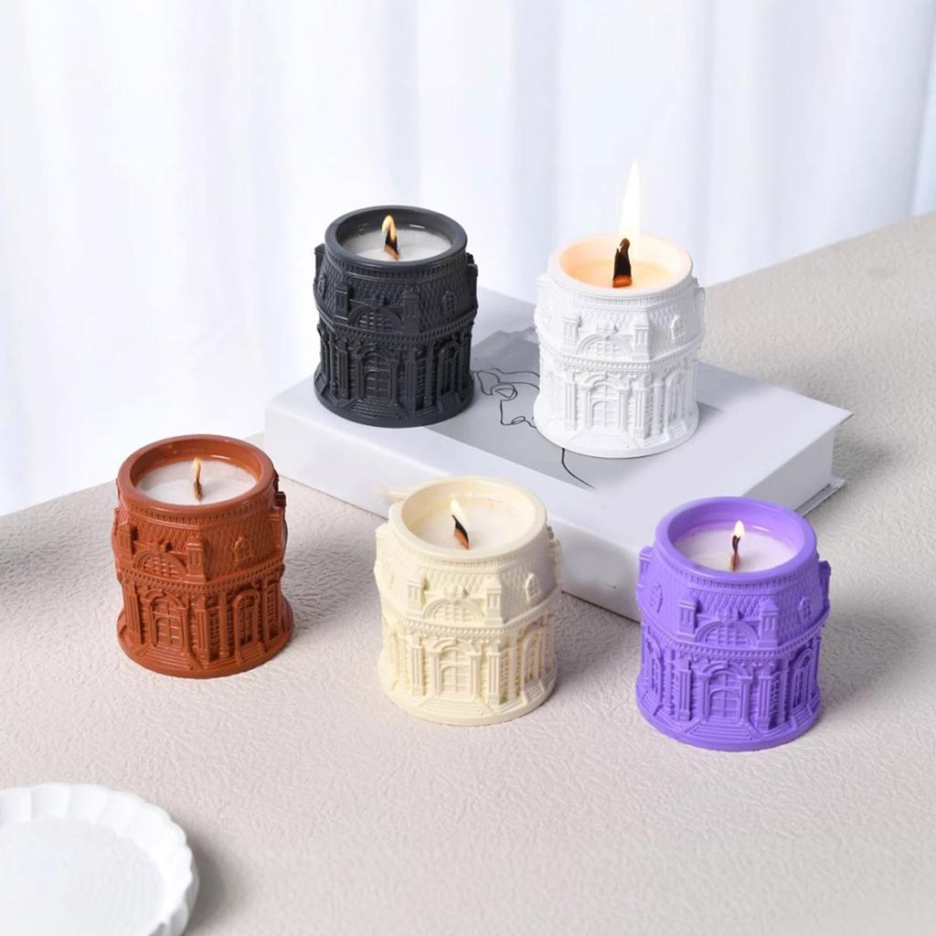 Silicone Mould for Candle Making and Resin Art Louvre Relief Storage Cup Crafting Nordic Designs Home Decoration