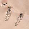 Dark Aesthetic Fashion Jewelry 2Pcs Skeleton Earrings for Women, Gothic Alloy Drop Earrings, Hypoallergenic Punk Detailed Three Dimensional