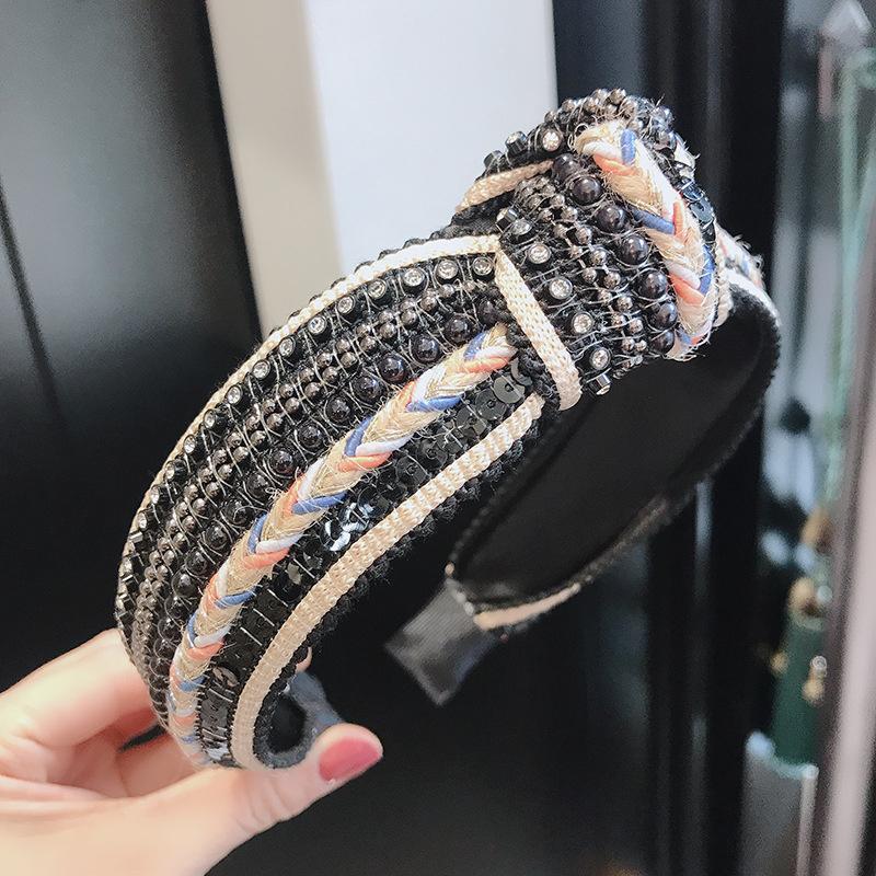 New Knotted Headbands for Women Headdress Girls Vintage Hair Bands Cloth Wide Hairband Soft Hair Hoop Hair Accessories Headwear