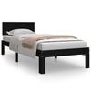 Solid Wood Bed Black 75 x 190 cm