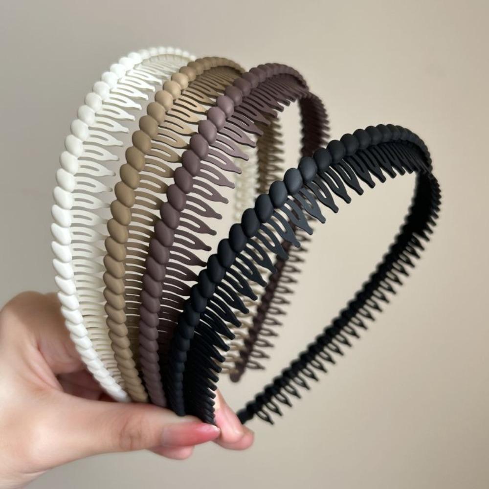 Simple Style Solid Tooth Headbands Washface Headbands  Hair Accessories Tool Unisex