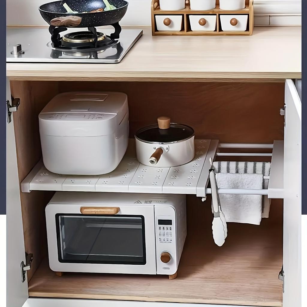 Adjustable Telescopic Shelf Divider Organizer Without Drilling/Multifunctional Plastic Partition Rack/Layered Partitions/Save Space