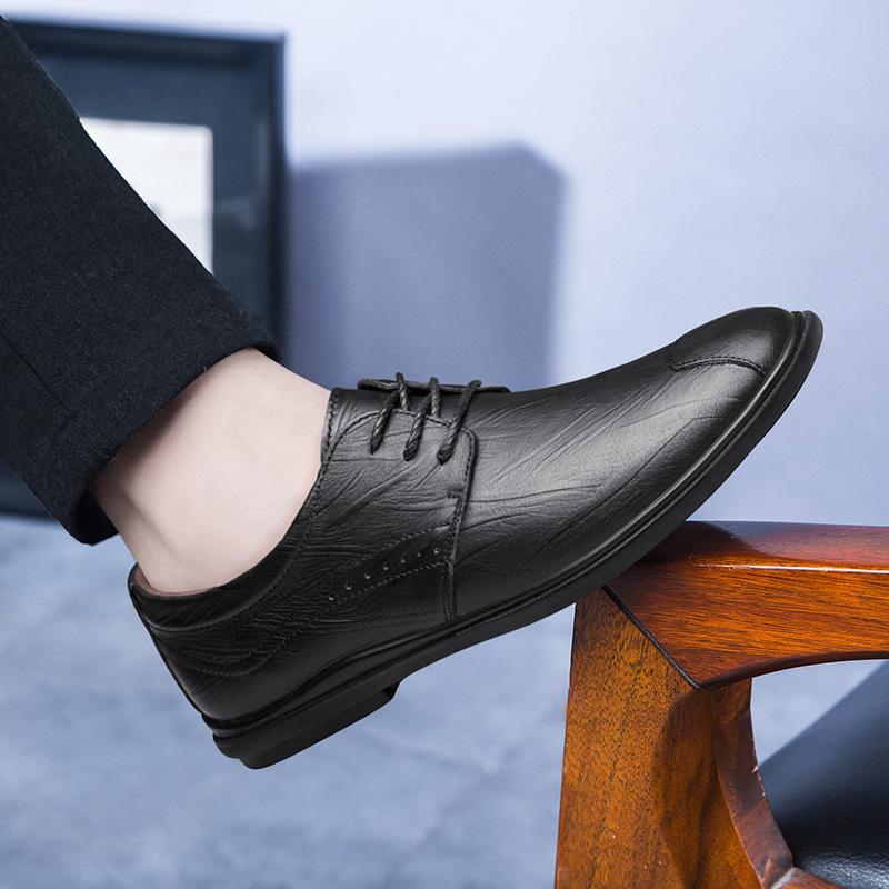 British Style Men's Genuine Leather Shoes Groom's Wedding Shoes High-end Banquet Men's Interview Business Shoes Free Delivery