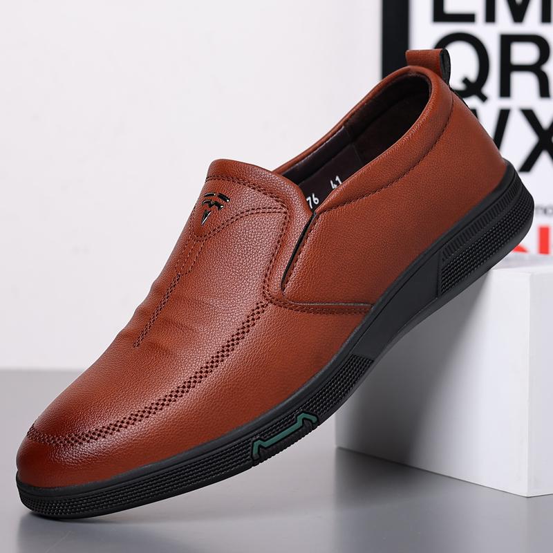 

Мужская кожаная обувь на мягкой подошве, повседневная, модная, мужская деловая обувь из кожи для платья JZ-0176 44 коричневый