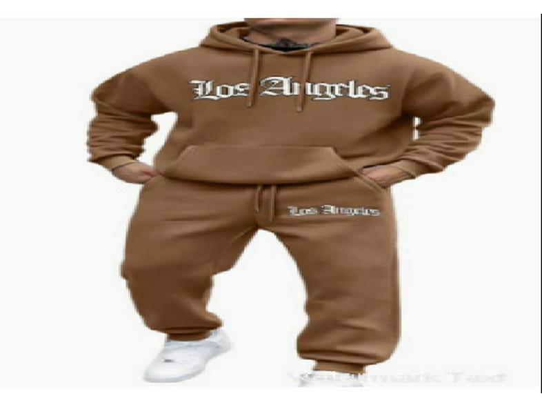 Trendy Hooded Letter Print Sweatshirt Set for Autumn/Winter
