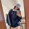 2025 Women's American Retro Oversized Casual Sweatshirt Jacket for Spring/Autumn