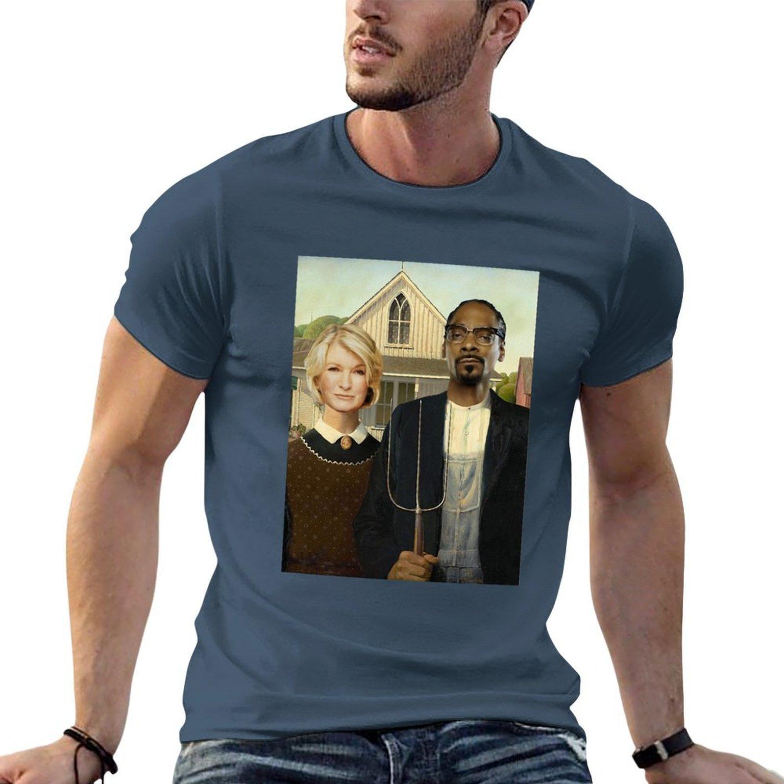 Snoop Martha American Gothic Tshirt Lightweight Basic Short Sleeve Shirt S