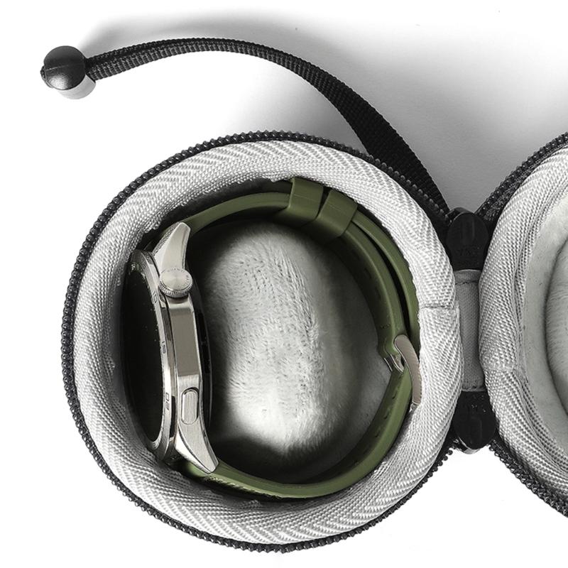 Portable Single Watch Storage Case Organizers Secure Zippered Travel Box for Smartwatch Jewelry Small Items Accessories