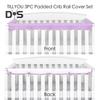 3Pcs Crib Rail Cover Reversible Crib Rail Edge Protector Soft Anti-Collision Teething Strip Universal Baby Crib Corner Guard Safety Bumper