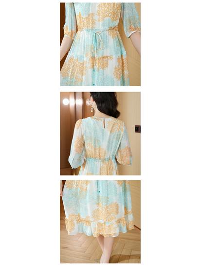 Elegant Plus Size Mulberry Silk Dress – Age-Reducing, Mid-Length Fairy Style for Spring/Summer