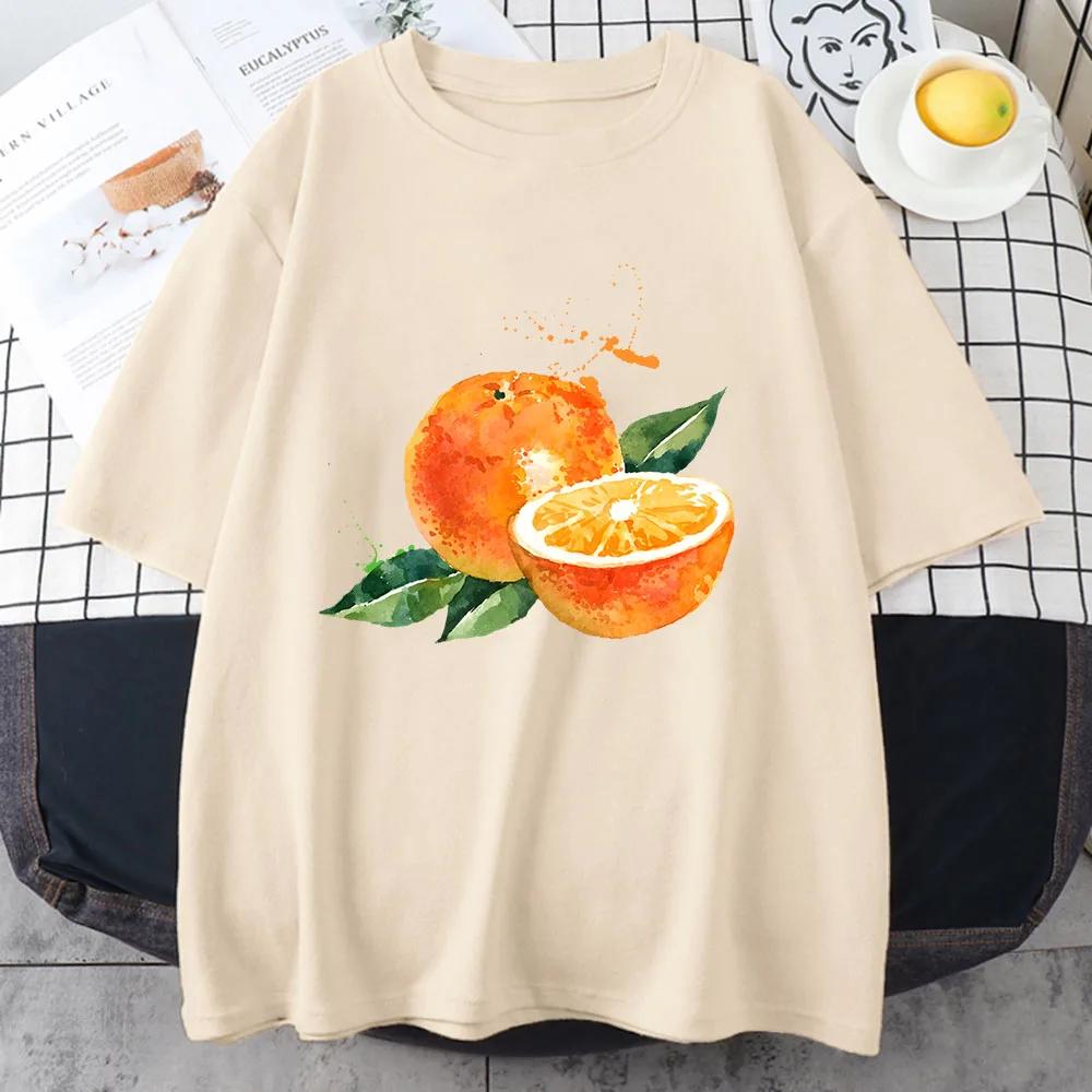 Fruit Pomegranate Orange Harajuku Women Tshirt Fashion Kawaii Female T Shirt Spring and Summer Casual Short Sleeve Tops Couples