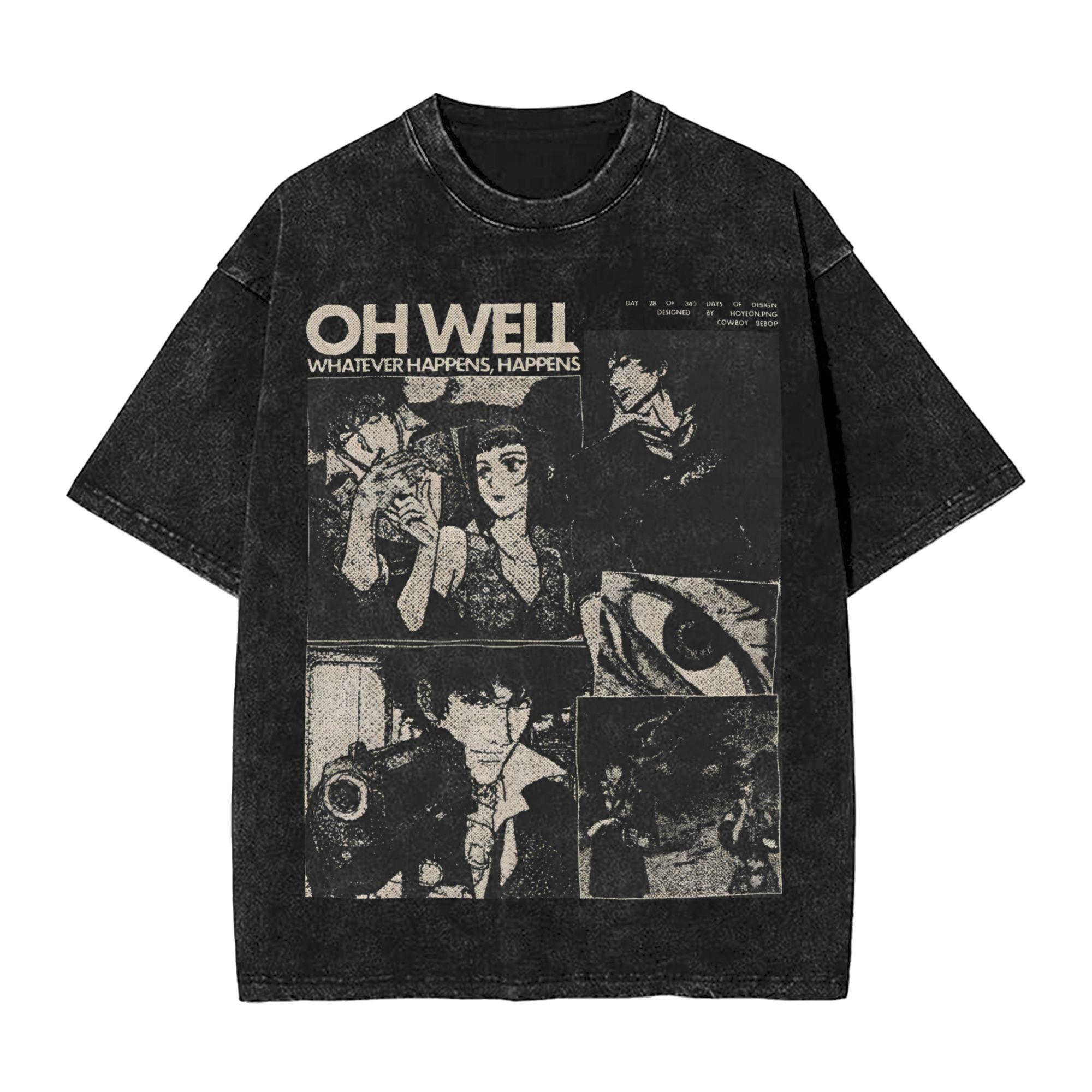 

Cowboy Bebop Manga Graphic Tshirt Spike Spiegel Printed T Shirt Men Women Clothes Washed Loose Cotton Tshirt Short Sleeve Tees S