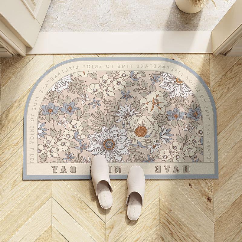 Leichter Luxus Europäische Blume Badezimmer Saugfähige Bodenmatte Weiche Kieselgur Toilette WC Bodenmatte Badtürmatte