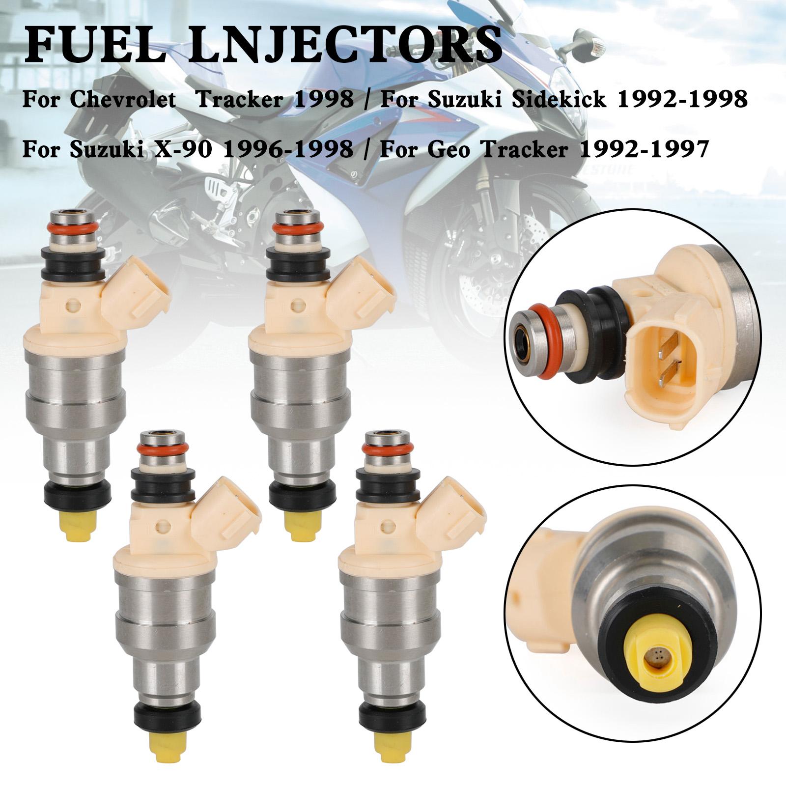 

4 ШТ. 15710-58B00 Топливные форсунки подходят для Suzuki Sidekick Tracker X-90 1.6L INP-470