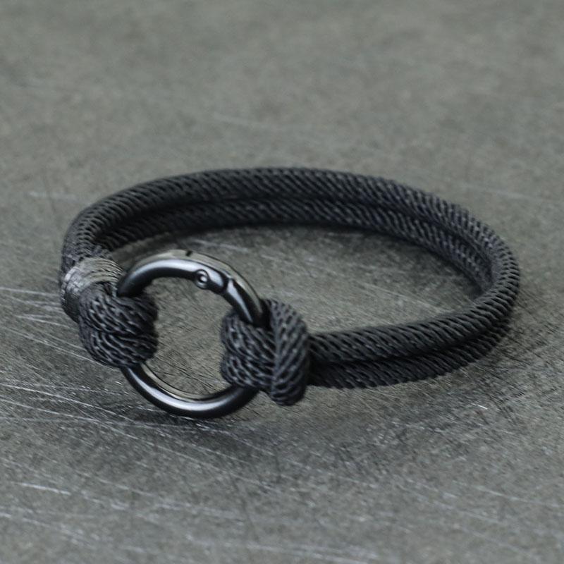 New Fahion Men Bracelet Rope Mountaineering Buckle Double Layer Lucky Red Thread Braclet Pulsera Hombre Accessories Hiphop Joias