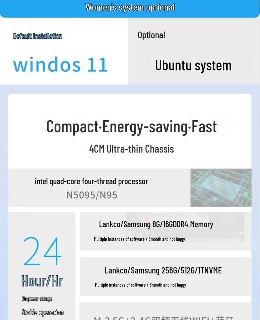 DMA Mini PC 12th Gen N100: Compact Micro Desktop for Business & Office