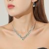 European & American Style Rhinestone Clavicle Necklace and Earring Bridal Jewelry Set
