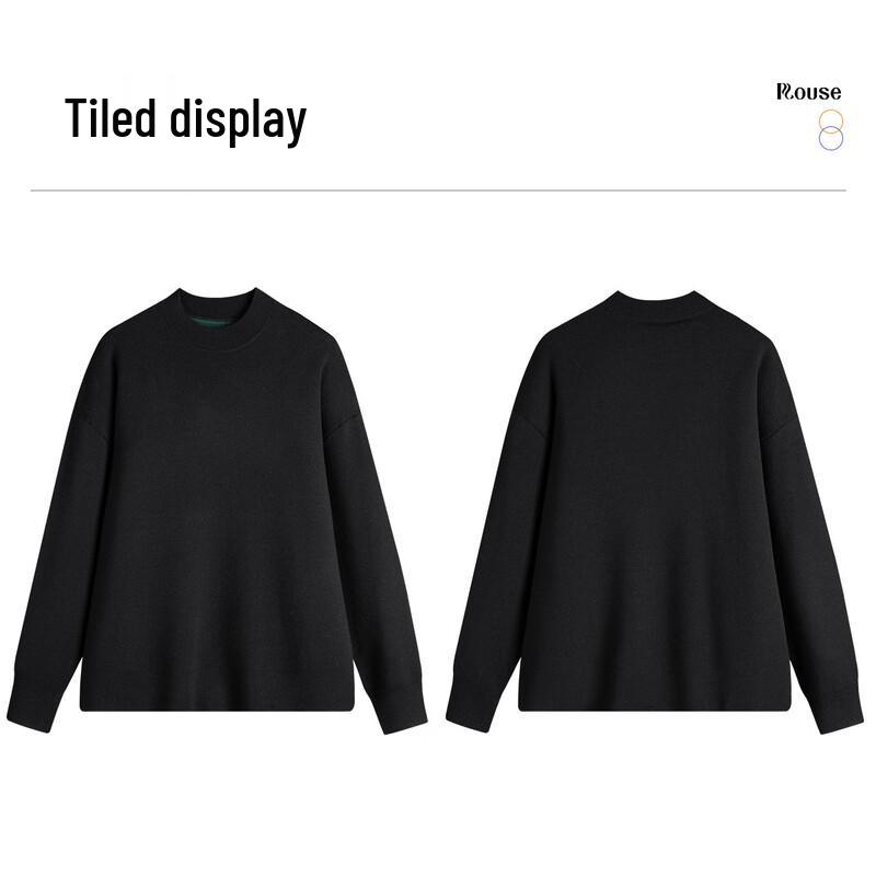 LUOZI Men's Loose-Fit Round Neck Wool Sweater