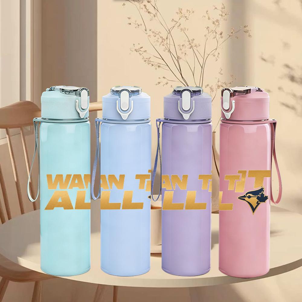 1PC Win It All Vintage Text Logo Print 750ml Portable Sports Water Bottle Leakproof Travel Gym Drink Cup