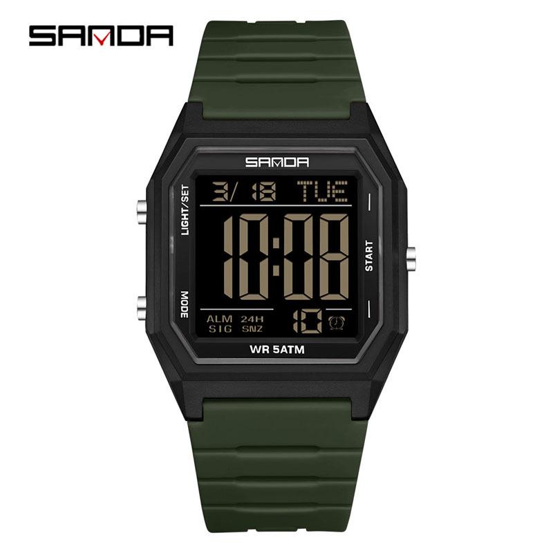 Sanda Multifunctional Dual-Time Sports Watch for Teens - Stopwatch, Waterproof, Luminous, Electronic