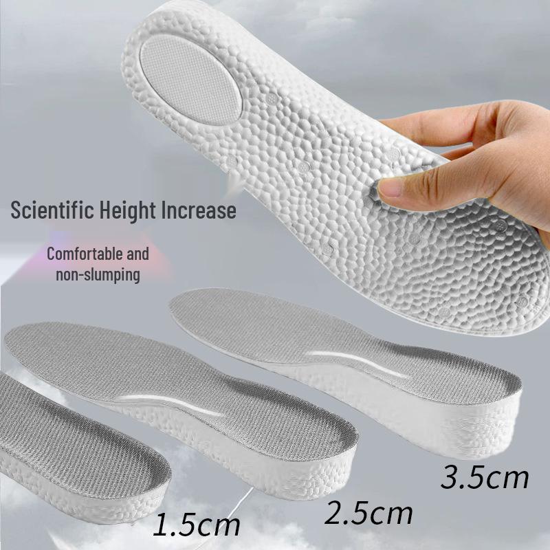 Unisex Height-Boosting Insoles: Sweat-Absorbing, Odor-Proof, Shock-Absorbing, Invisible Comfort for Sports