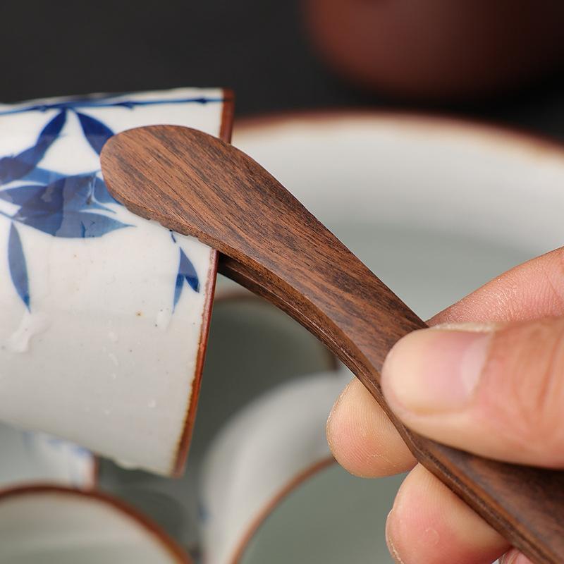 Durable Ebony Alloy Tea Tweezers with Bamboo Clips for Tea Lovers