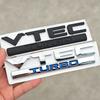 3D ABS Chrome Black Logo VTEC TURBO Car Rear Trunk Sticker Emblem Decal Badge for Honda Civic Accord CRV Auto Accessories